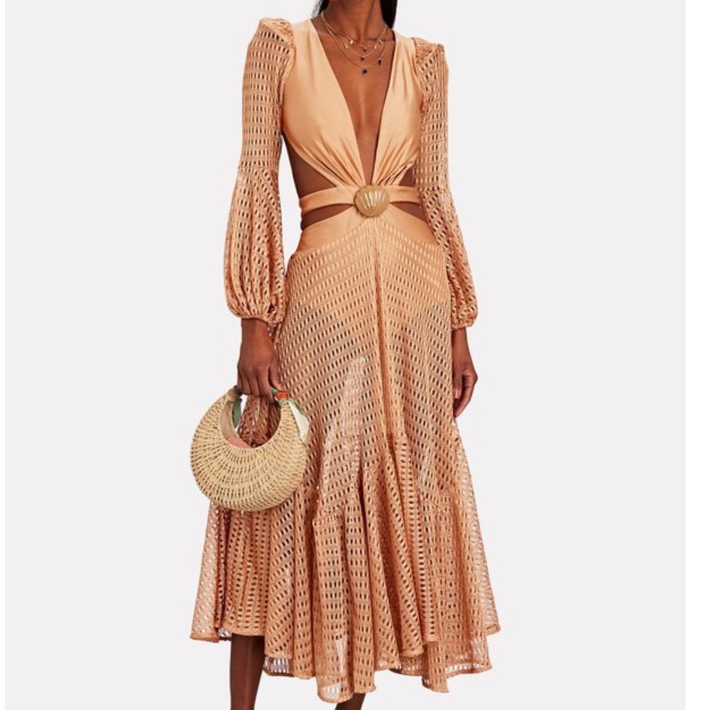 PATBO Netting Cut-Out Maxi Beach Dress Size S